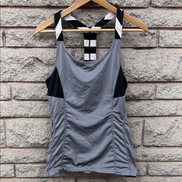 Mondetta Tops - Mondetta Running Gray and Black Striped Women's Tank Top